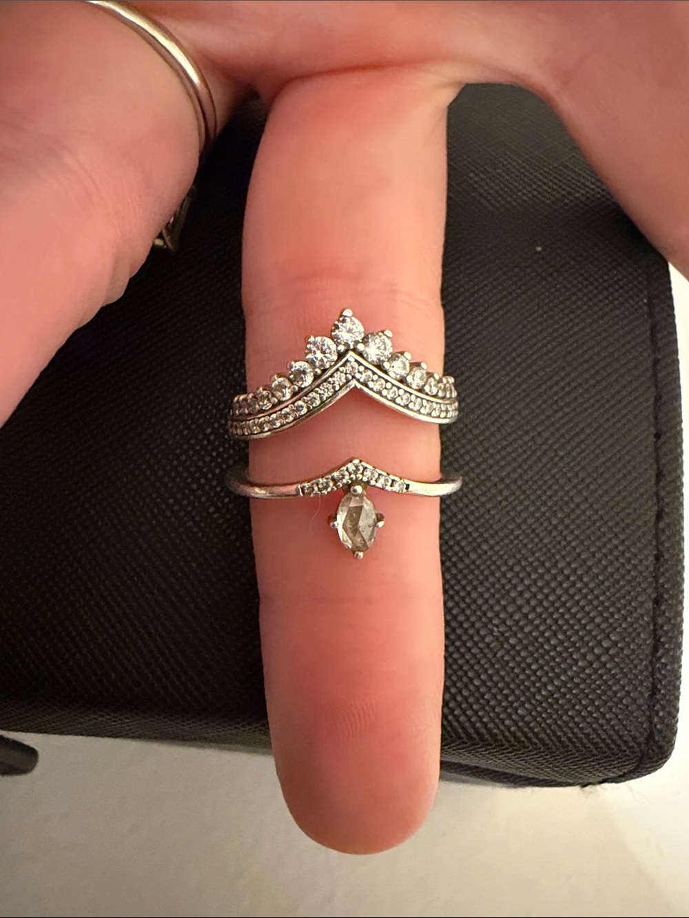 Pandora Silver wishbone stack set
